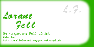 lorant fell business card